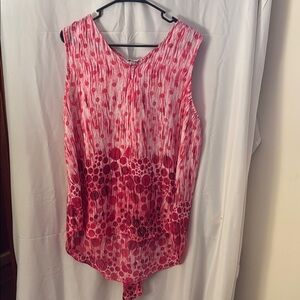 Avenue Red and Pink Sleeveless Blouse